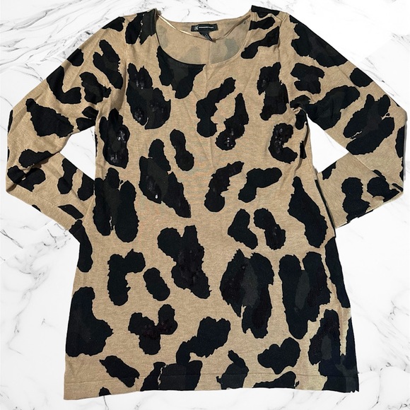 INC International Concepts Dresses & Skirts - INC Leopard Print Sequin Sweater Dress